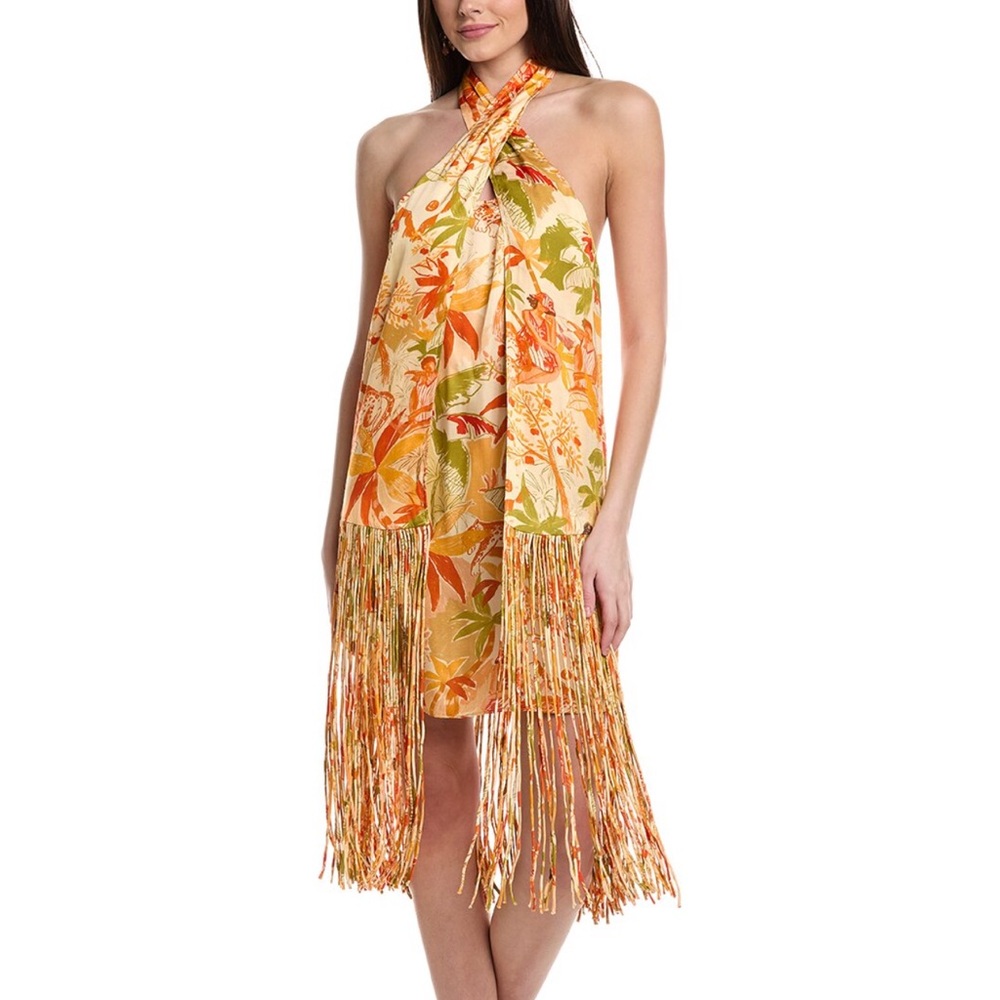 Farm Rio Leopard Forest Sand Mini Dress